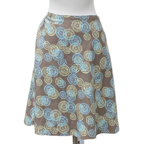 I.e. Relaxed Women's Cotton Midi Skirt Mandala Print Size 10 - Picture 1 of 10
